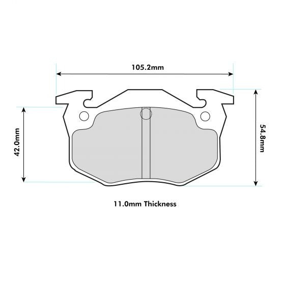 PBS ProRace Brake Pads 105mm x 54.9mm 1301PR - Rear