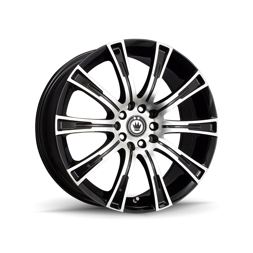 Konig Crown Alloy Wheel 16x7.5 ET40 5x105, 5x114.3 Machined Face Gloss Black 73.1mm CB