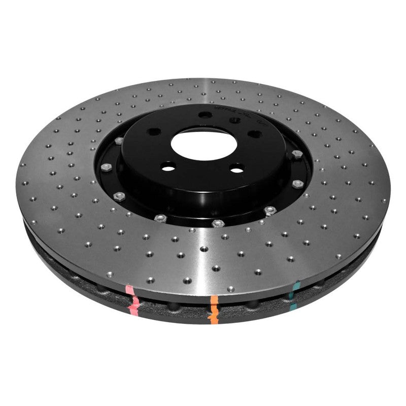 DBA 5000 Series - Crossed Drilled & Dimpled Left Brake Disc 370mm DBA52608BLKLXD - Front