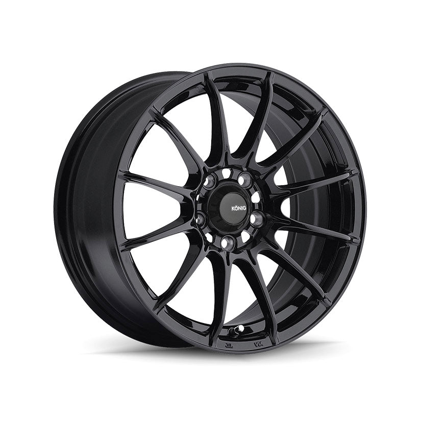 Konig Dial In Alloy Wheel 15x8 ET25 4x100 Gloss Black 73.1mm CB