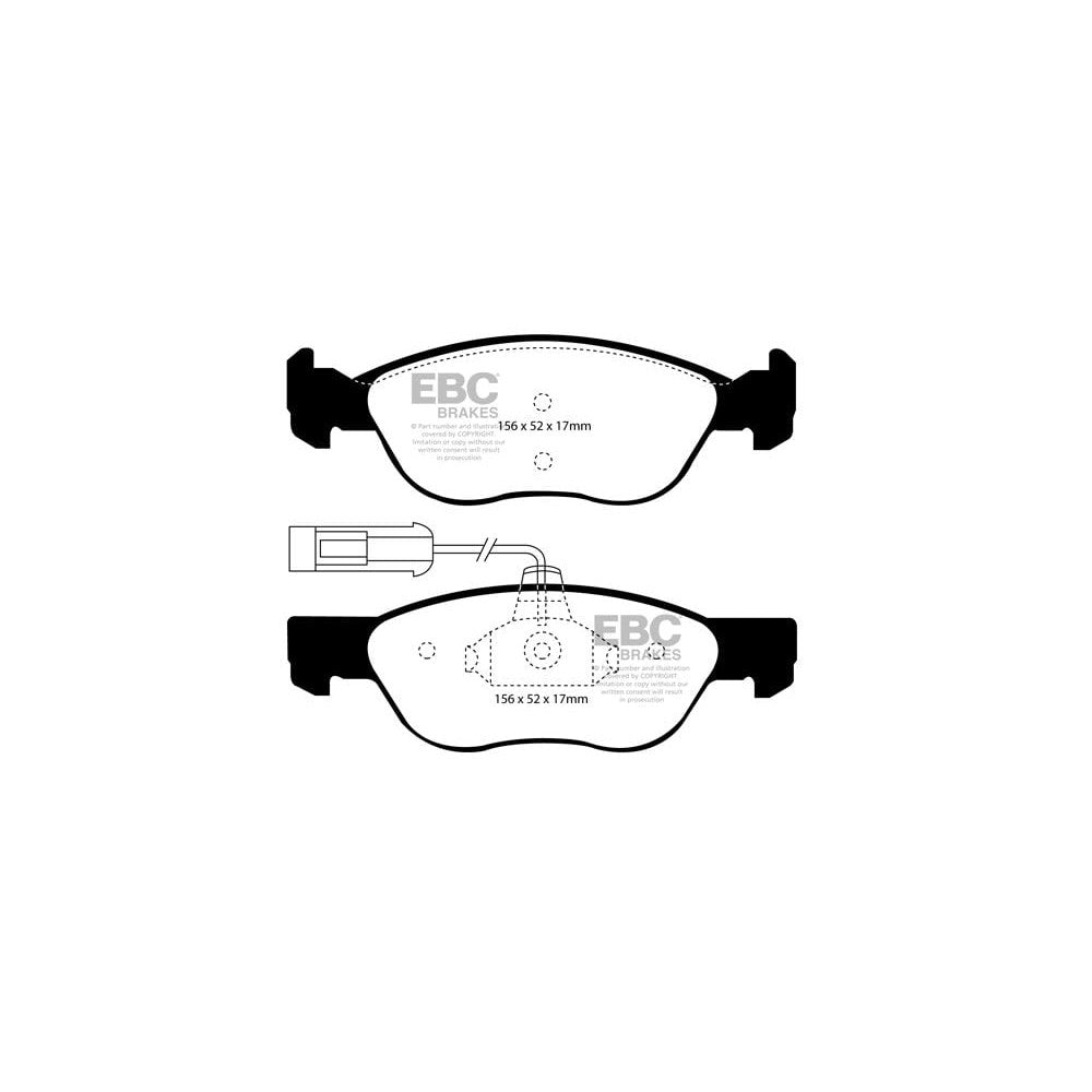 EBC Ultimax Brake Pads 156mm x 52mm DP1060 - Front