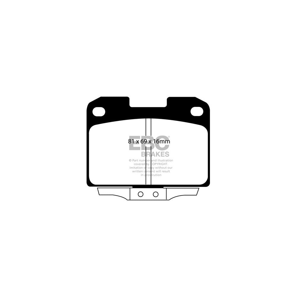 EBC Redstuff Brake Pads 81mm x 69mm DP31098C - Rear