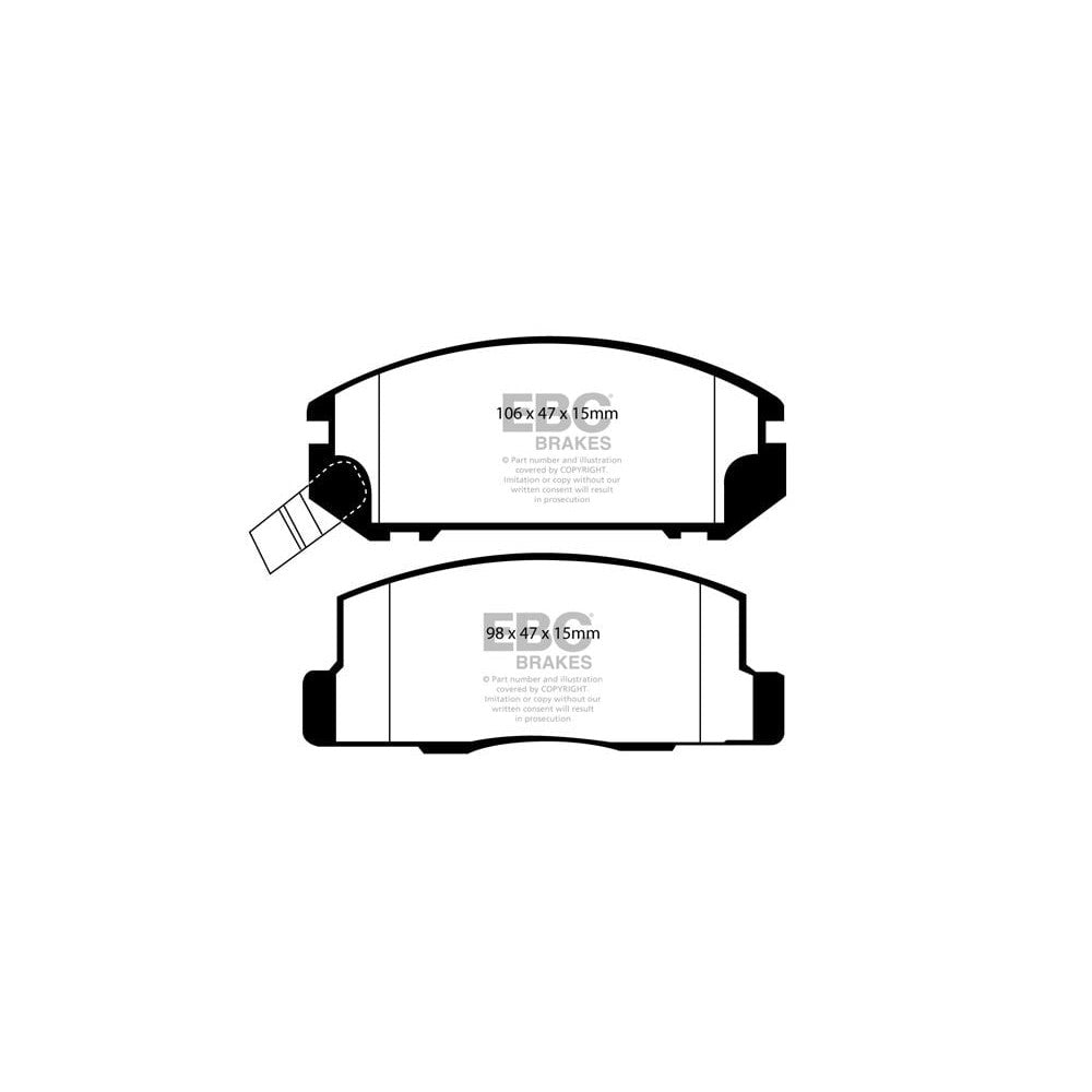 EBC Greenstuff 2000 Brake Pads 106mm x 47mm DP21107 - Rear