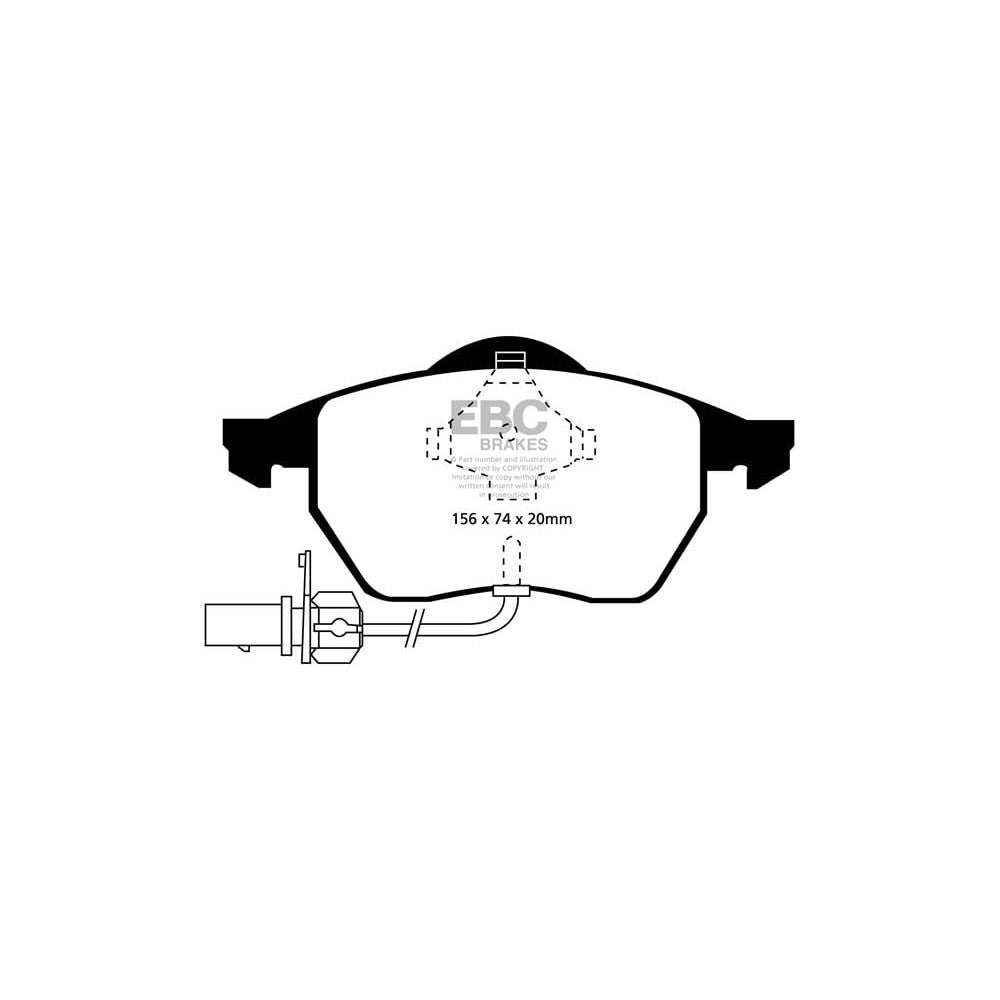 EBC Yellowstuff Brake Pads 156mm x 74mm DP41114R - Front