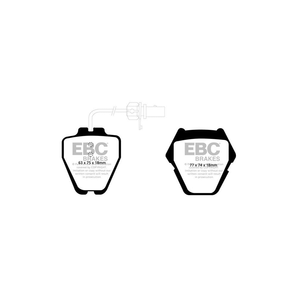 EBC Redstuff Brake Pads 77mm x 74mm DP31348C - Front