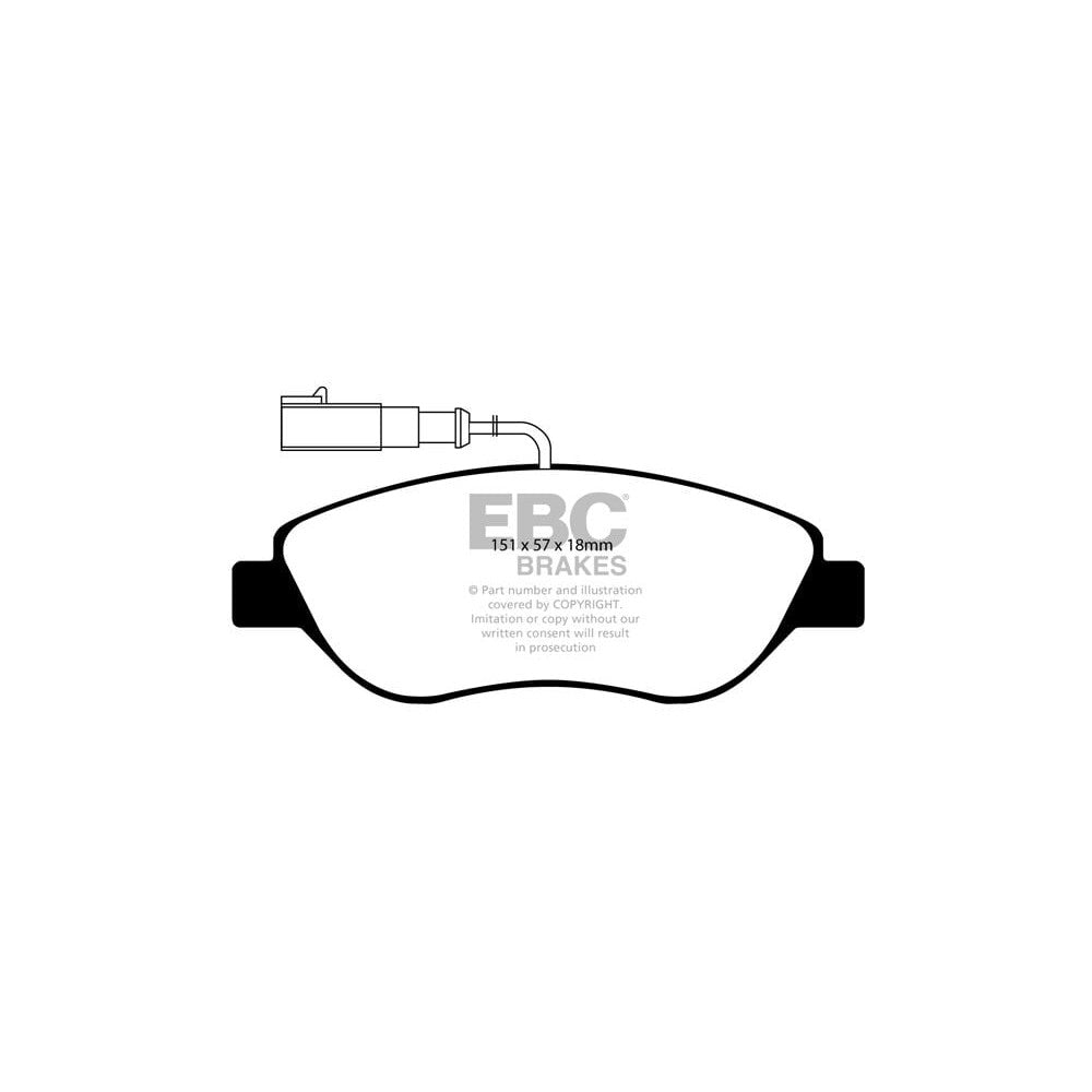 EBC Yellowstuff Brake Pads 151mm x 57mm DP41382/2R - Front