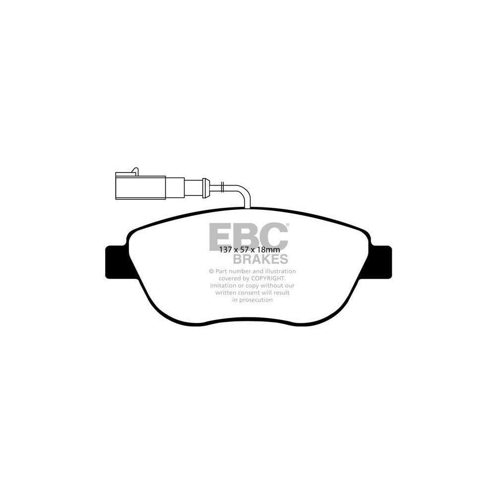 EBC Greenstuff 2000 Brake Pads 137mm x 57mm DP21383 - Front