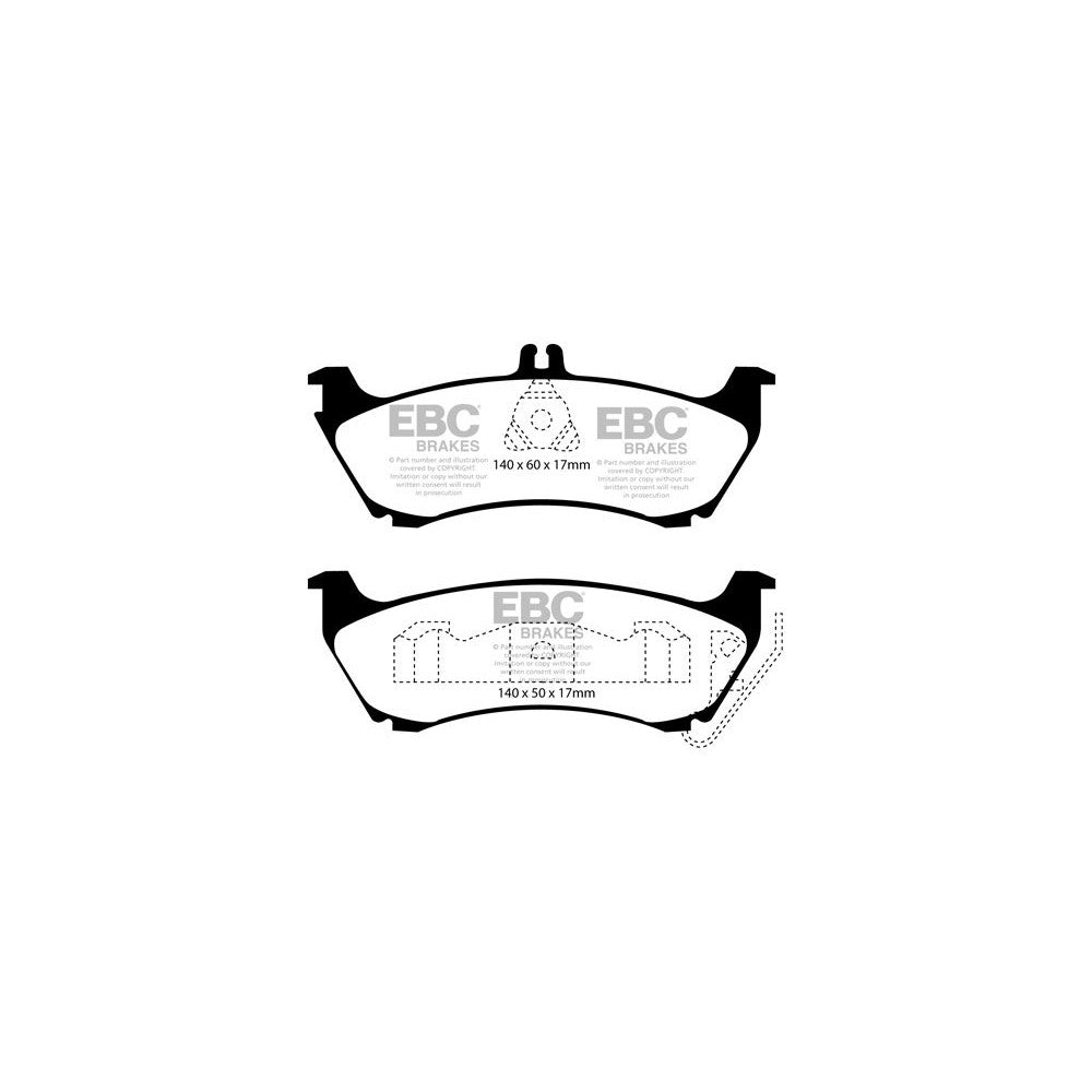 EBC Greenstuff 6000 Brake Pads 140mm x 60mm DP61437 - Rear