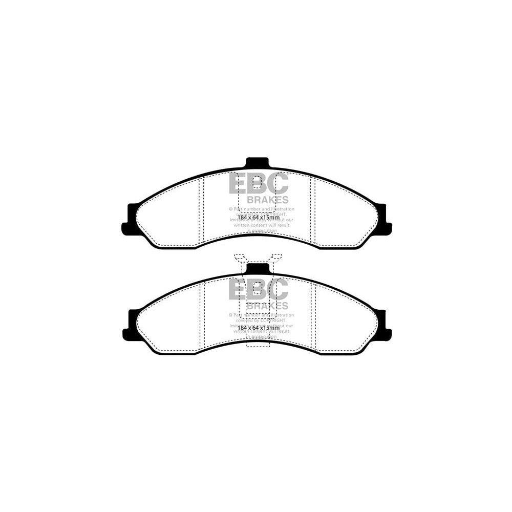 EBC Greenstuff 2000 Brake Pads 184mm x 64mm DP21505 - Front