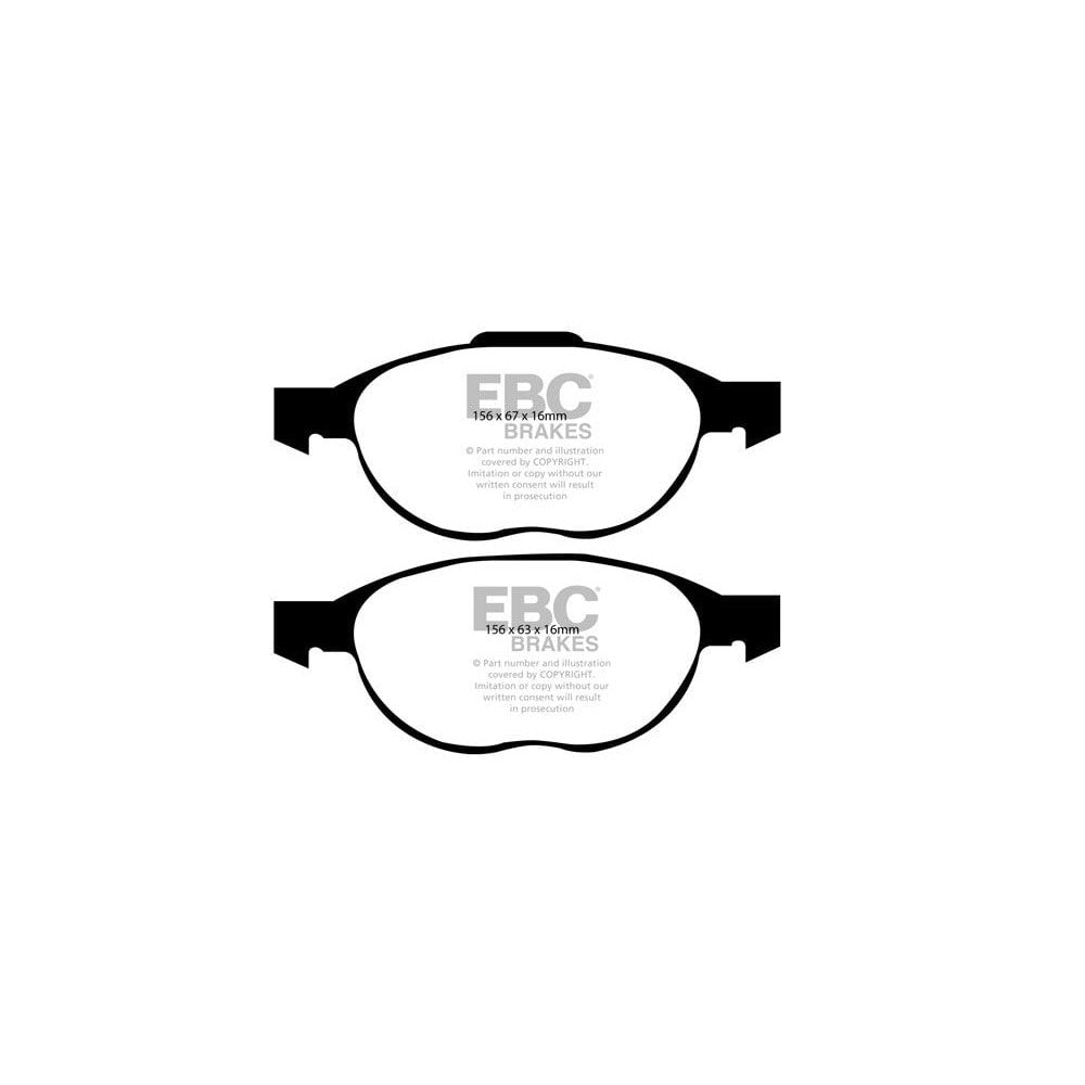 EBC Greenstuff 2000 Brake Pads 156mm x 63mm DP21524 - Front