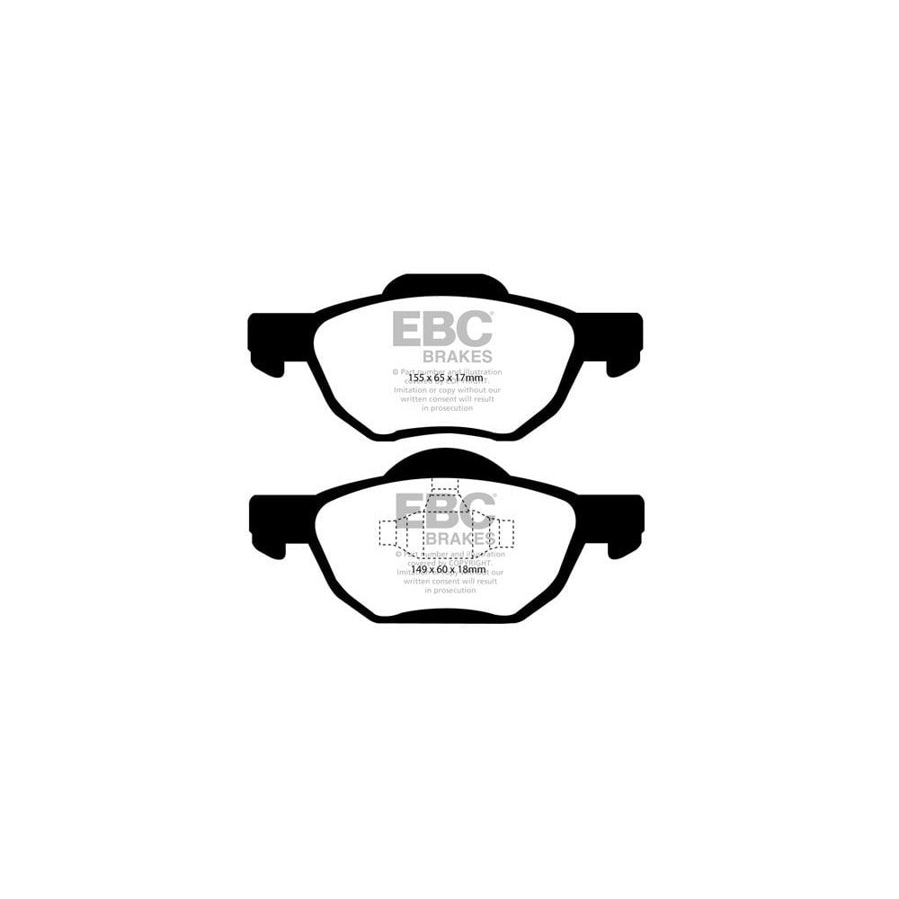 EBC Ultimax Brake Pads 155mm x 68mm DP1525 - Front
