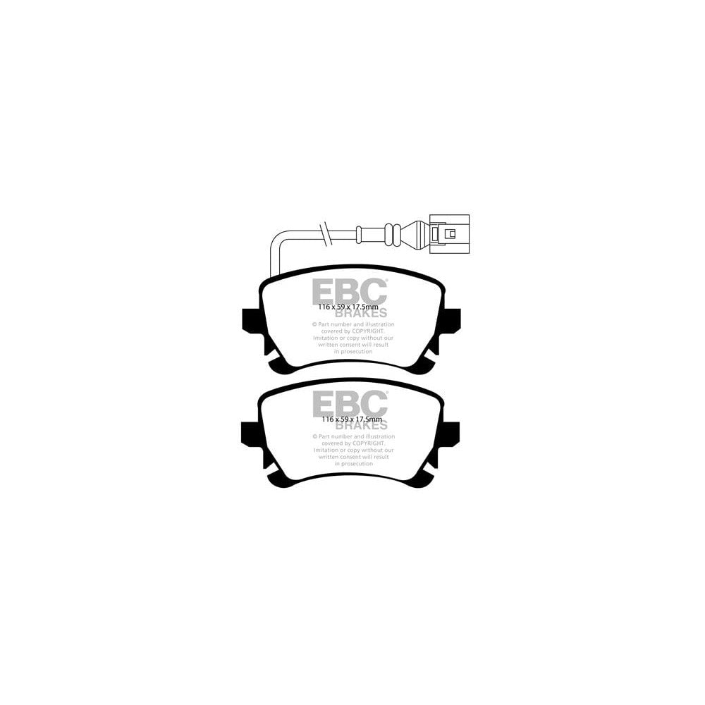 EBC Greenstuff 2000 Brake Pads 116mm x 59mm DP21534 - Rear