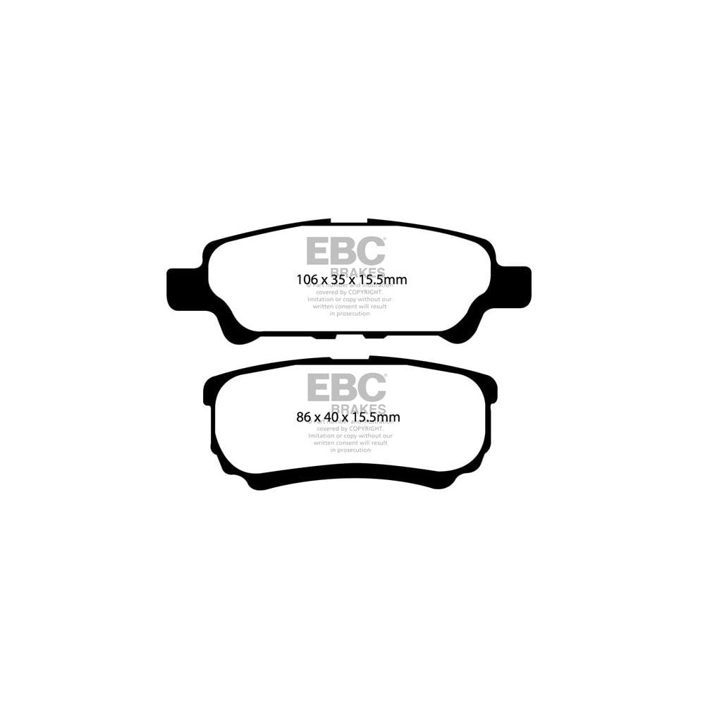 EBC Greenstuff 6000 Brake Pads 86mm x 40mm DP61563 - Rear