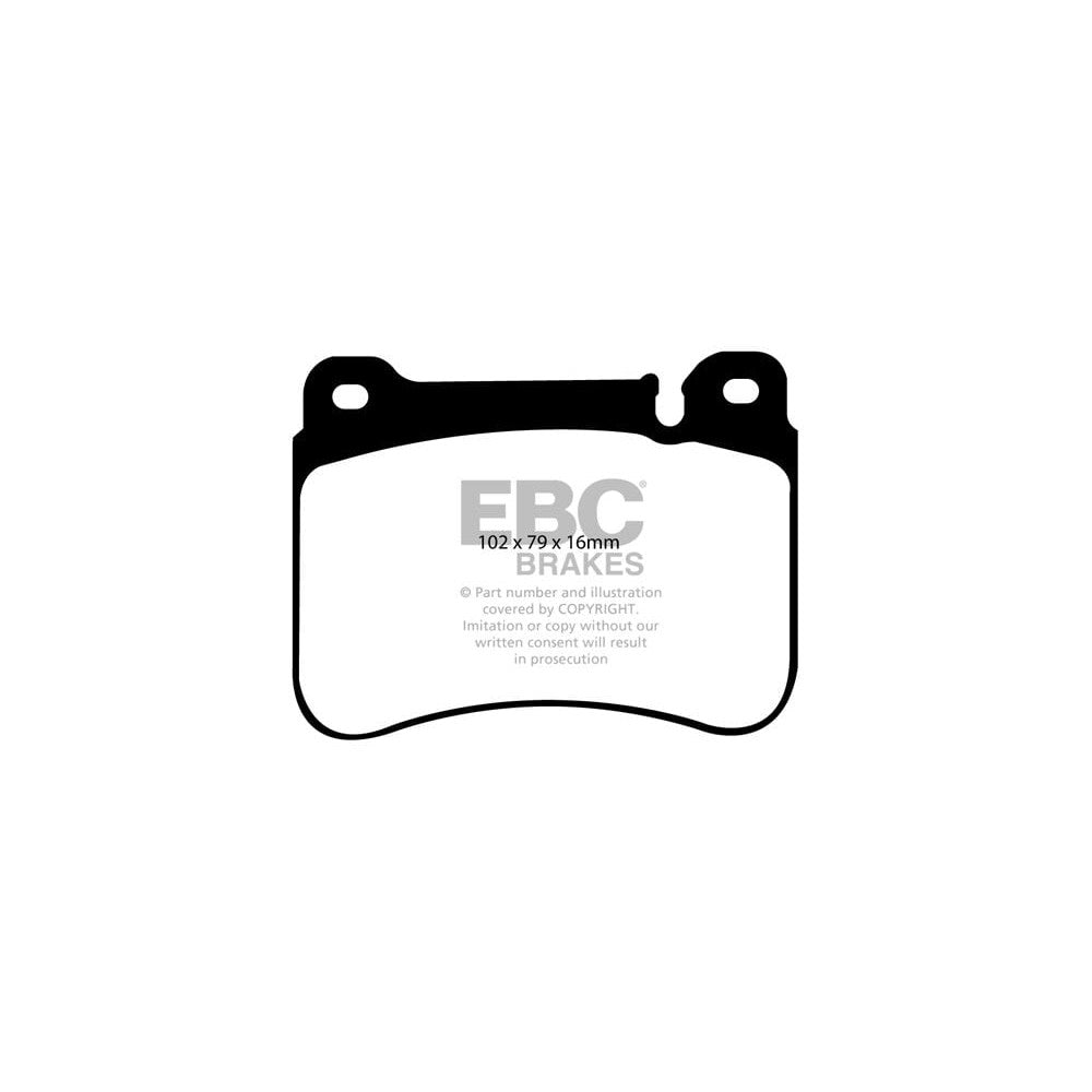 EBC Greenstuff 2000 Brake Pads 102mm x 79mm DP21590 - Front