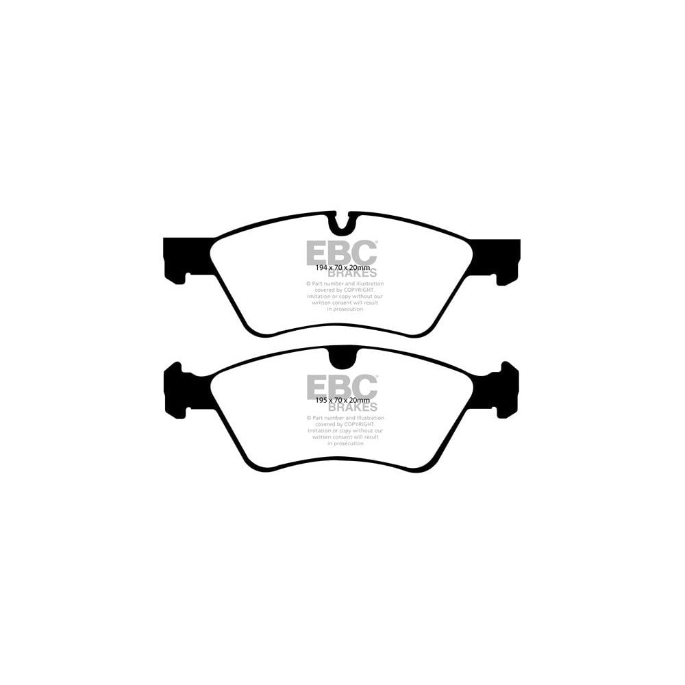 EBC Greenstuff 2000 Brake Pads 195mm x 70mm DP21592 - Front