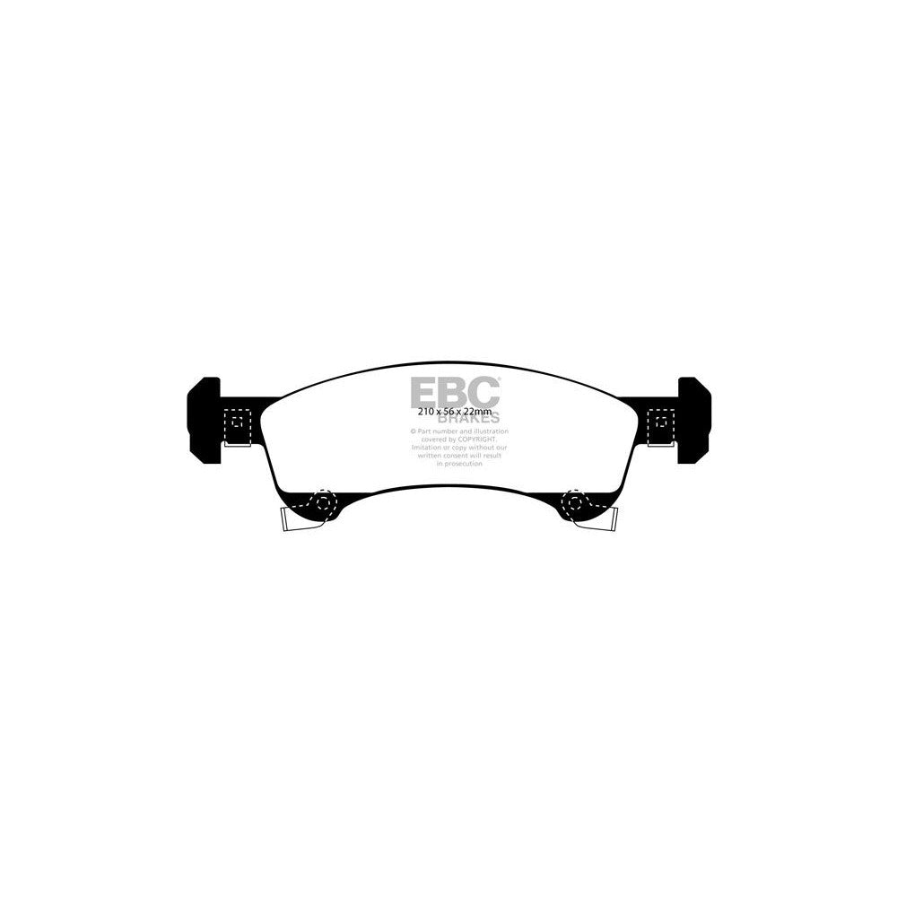 EBC Yellowstuff Brake Pads 210mm x 56mm DP41651R - Front