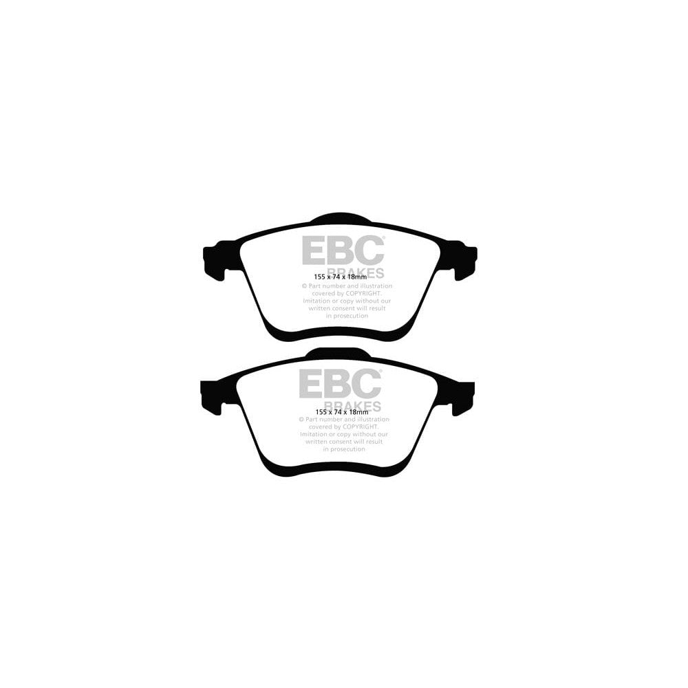 EBC Greenstuff 2000 Brake Pads 155mm x 74mm DP21773 - Front