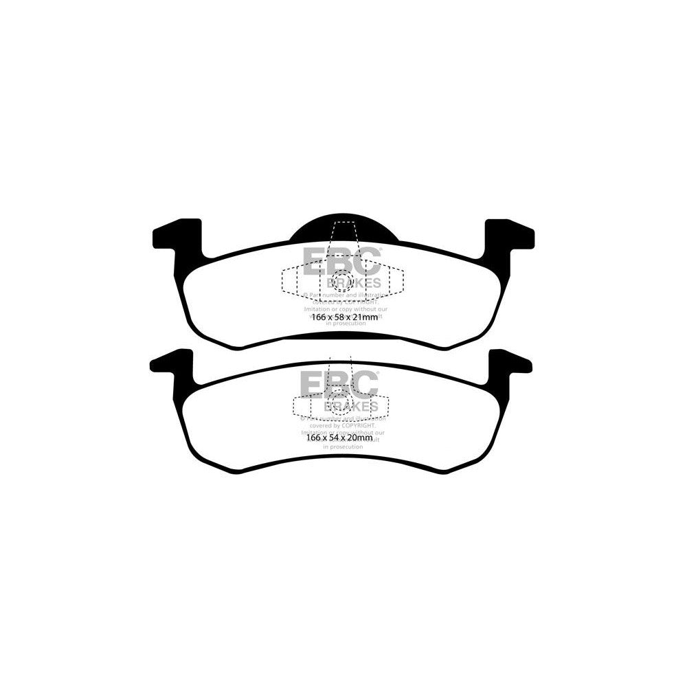 EBC Yellowstuff Brake Pads 166mm x 54mm DP41804R - Rear