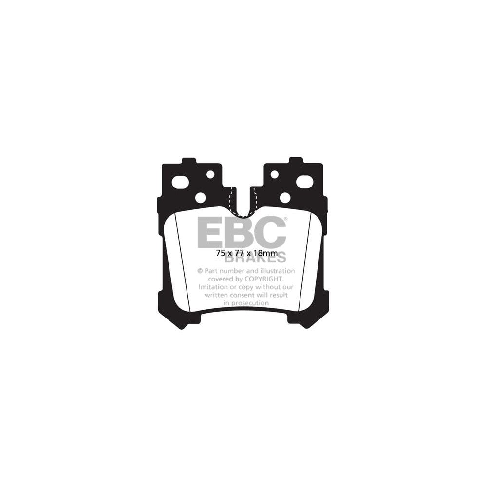 EBC Greenstuff 2000 Brake Pads 75mm x 77mm DP21812 - Rear