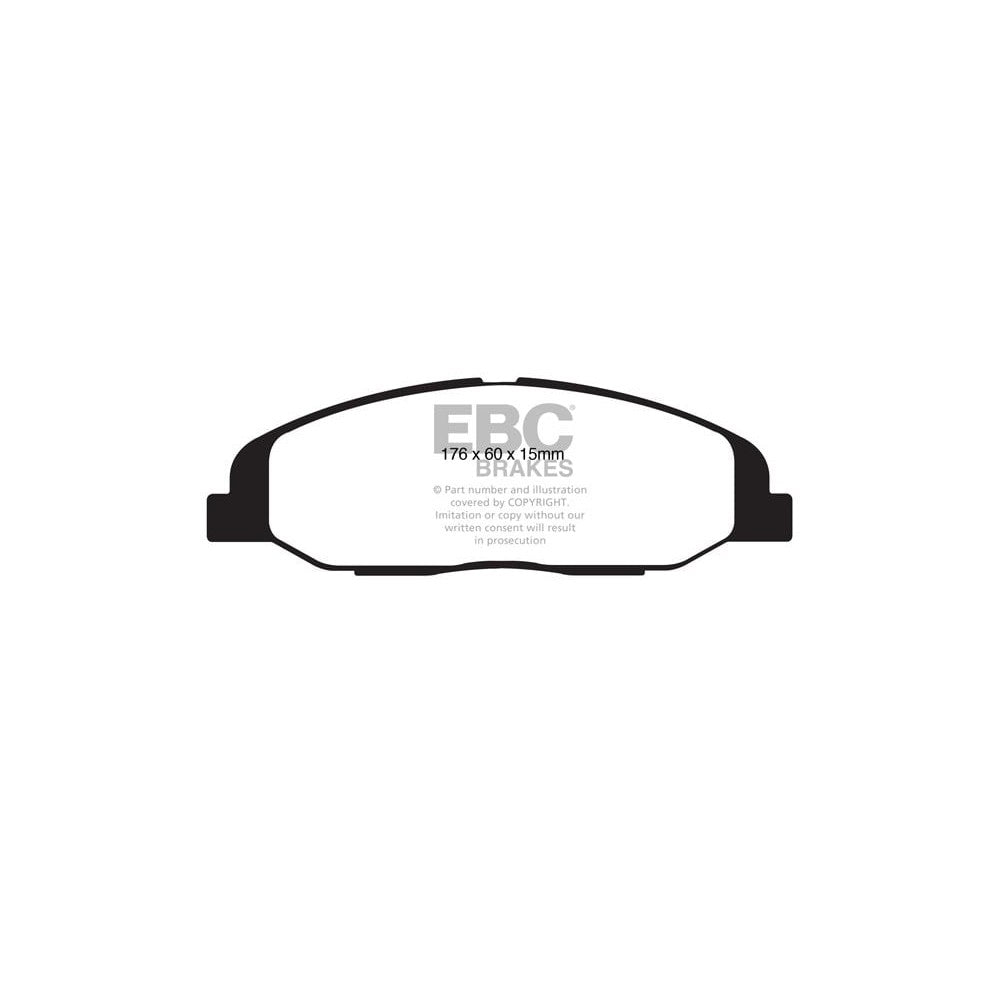 EBC Greenstuff 2000 Brake Pads 176mm x 60mm DP21827 - Front