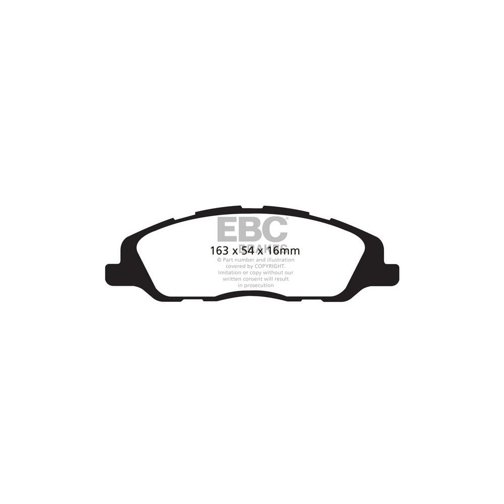 EBC Redstuff Brake Pads 163mm x 54mm DP31868C - Front