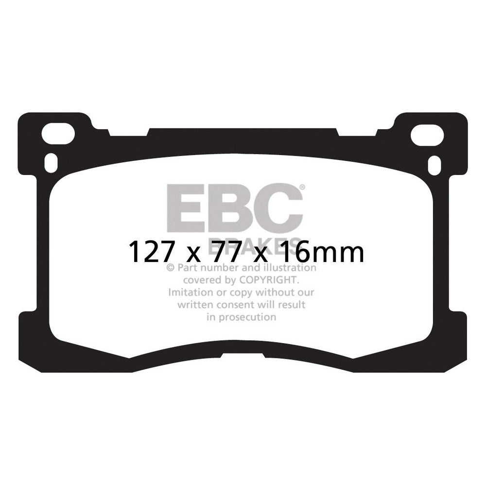 EBC Redstuff Brake Pads 127mm x 77mm DP31882C - Front