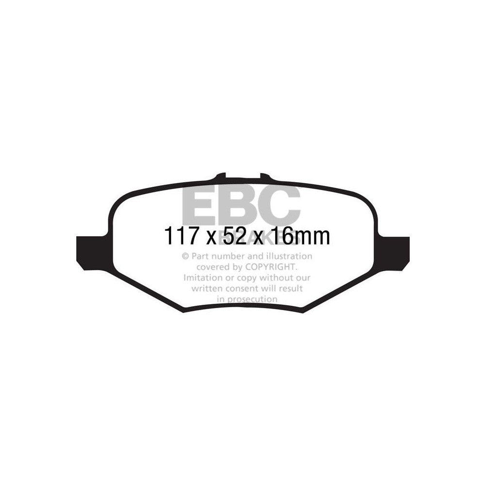 EBC Greenstuff 2000 Brake Pads 117mm x 52mm DP21887 - Rear