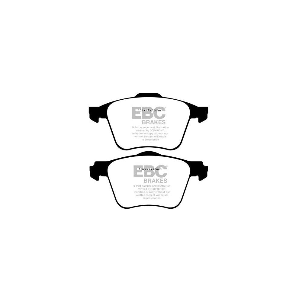 EBC Yellowstuff Brake Pads 156mm x 75mm DP41914R - Front