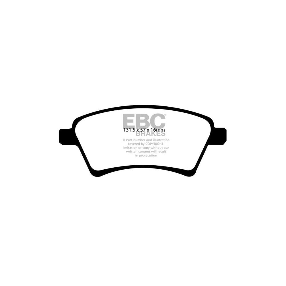EBC Greenstuff 2000 Brake Pads 131.5mm x 57mm DP21925 - Front