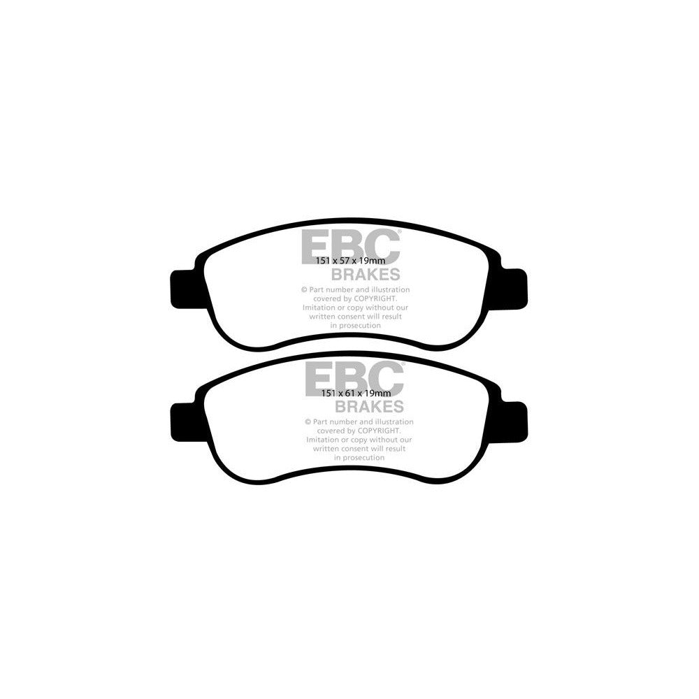 EBC Greenstuff 6000 Brake Pads 151mm x 61mm DP61951 - Front
