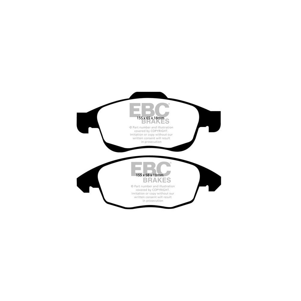 EBC Greenstuff 2000 Brake Pads 155mm x 58mm DP21959 - Front