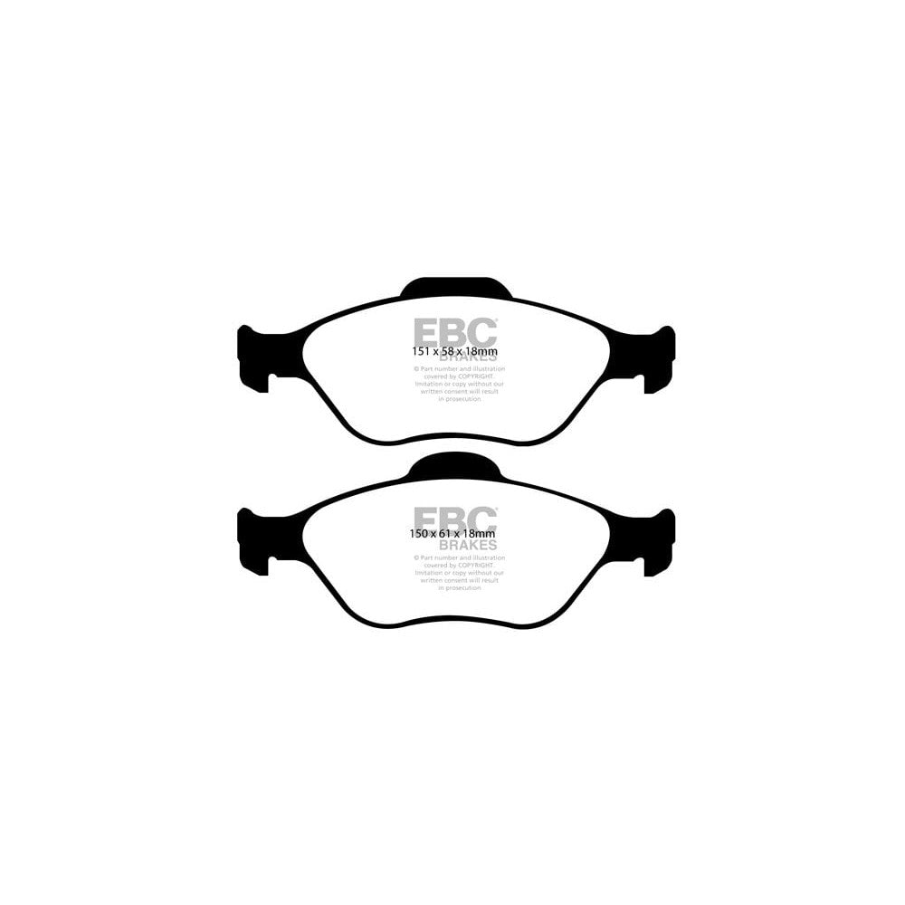 EBC Greenstuff 2000 Brake Pads 150mm x 61mm DP21972 - Front