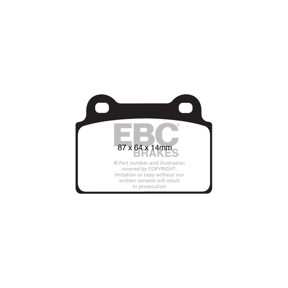 EBC Yellowstuff Brake Pads 87mm x 64mm DP41985R - Rear
