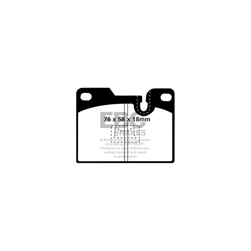EBC Greenstuff 2000 Brake Pads 76mm x 58mm DP2346 - Rear