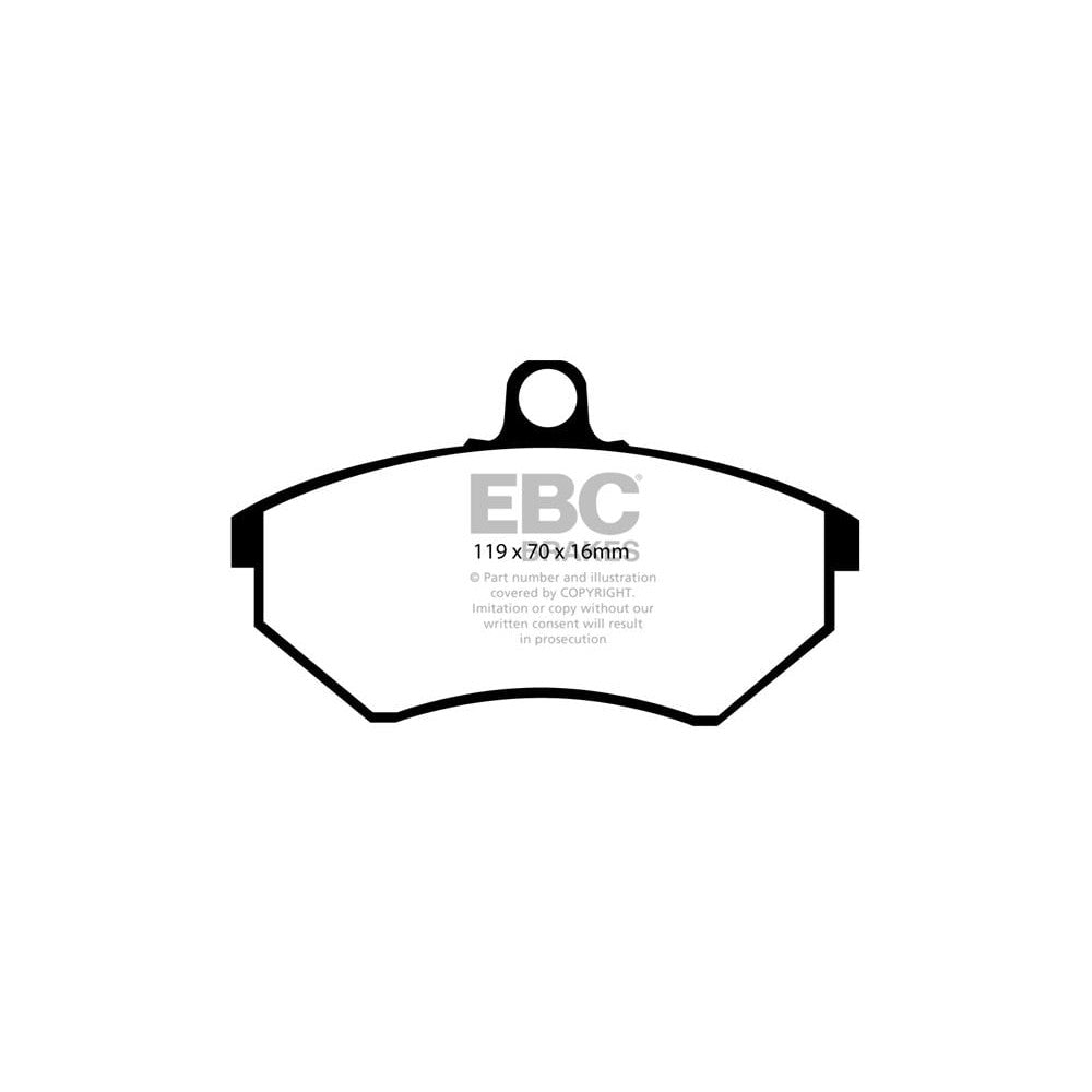 EBC Greenstuff 2000 Brake Pads 119mm x 70mm DP2841 - Front
