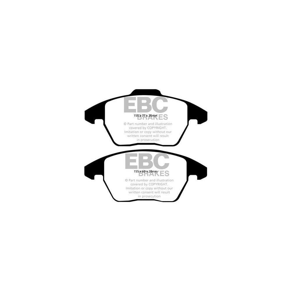 EBC Greenstuff 2000 Brake Pads 155mm x 60mm DP22052 - Front