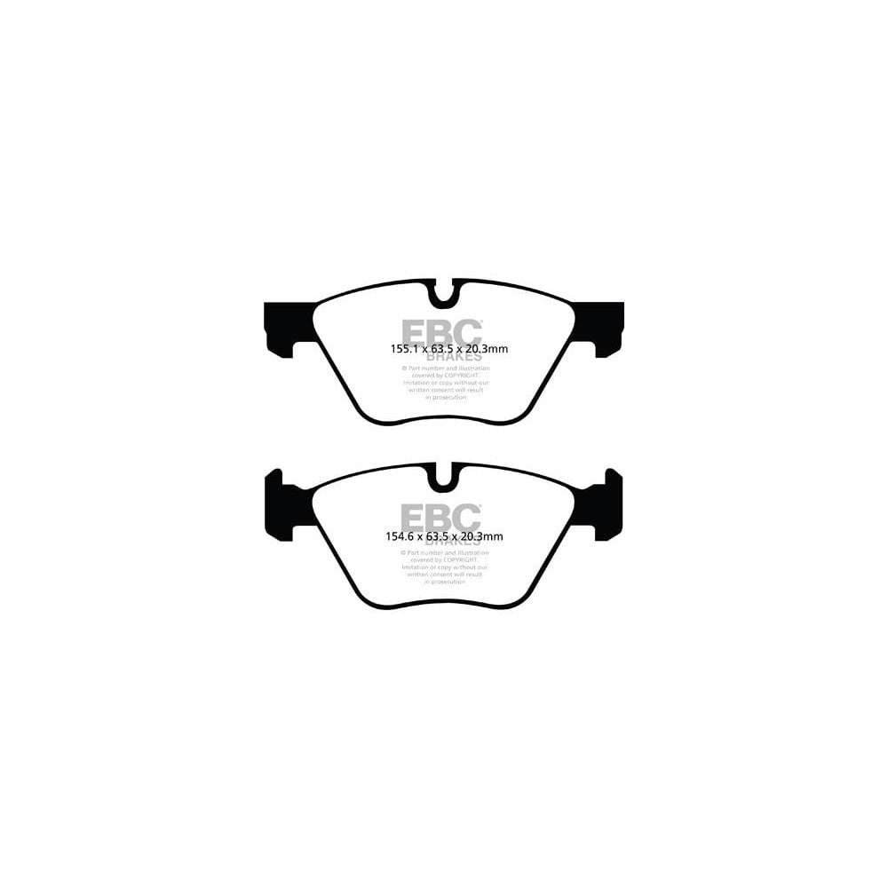 EBC Bluestuff NDX Brake Pads 154.6mm x 63.5mm DP52077NDX - Front