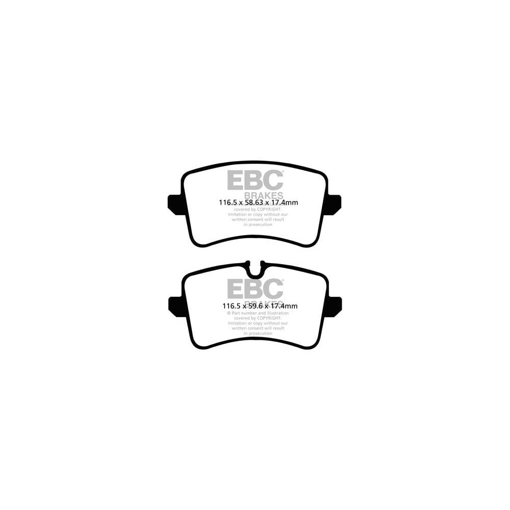 EBC Redstuff Brake Pads 116.5mm x 59.6mm DP32082C - Rear