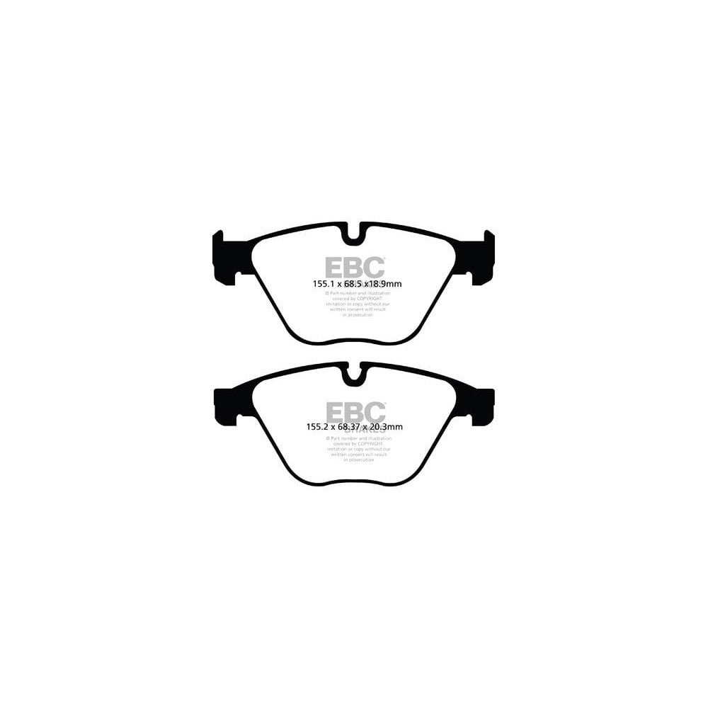 EBC Greenstuff 2000 Brake Pads 155.2mm x 68.37mm DP22103 - Front