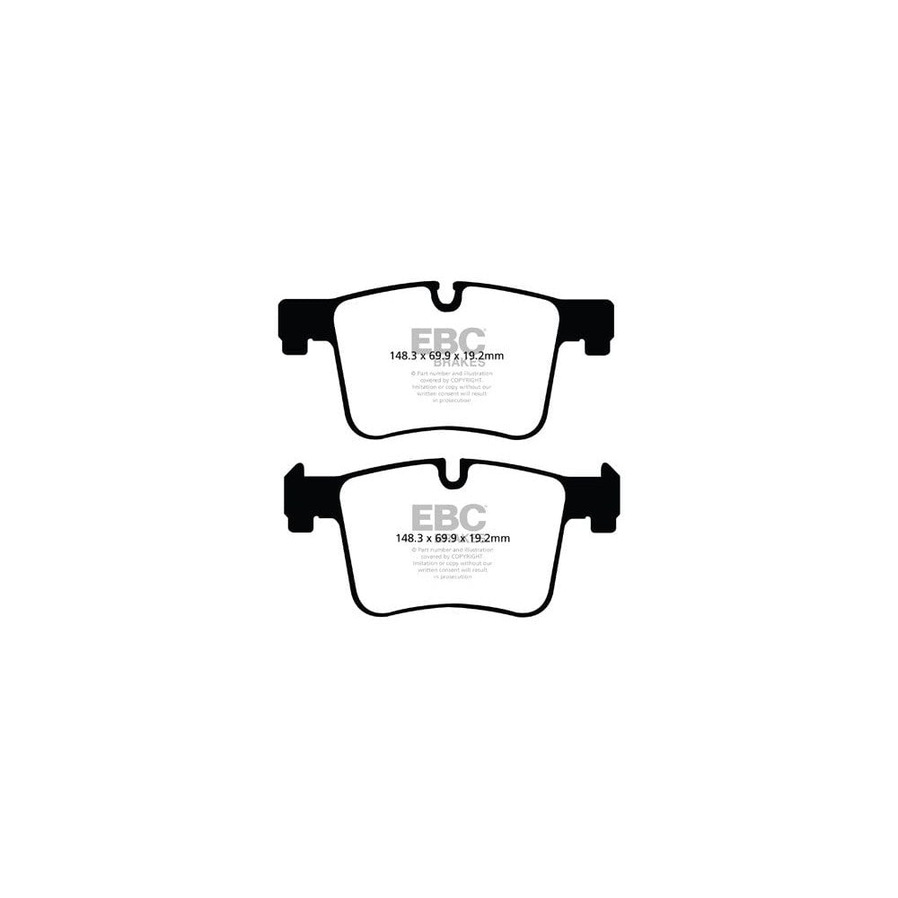 EBC Greenstuff 2000 Brake Pads 148.3mm x 69.9mm DP22105 - Front
