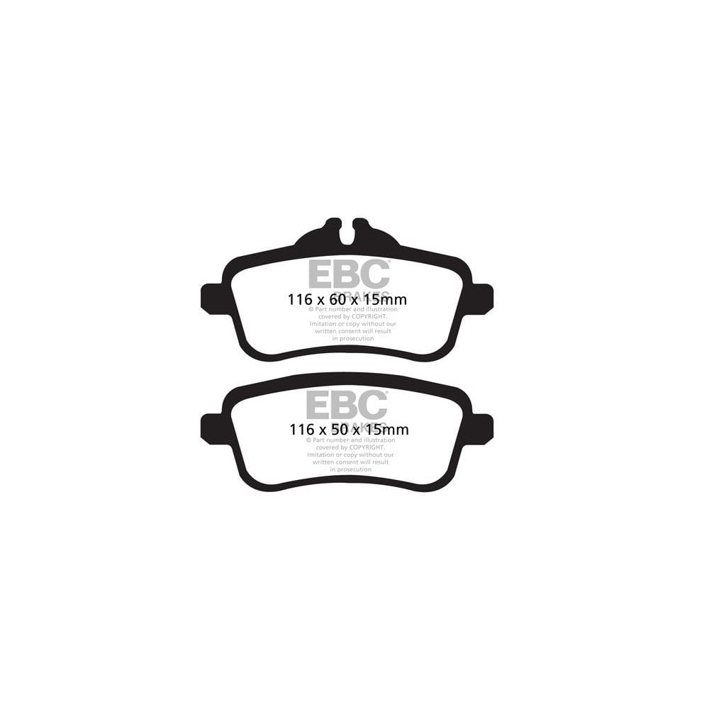 EBC Redstuff Brake Pads 116mm x 60mm DP32137C - Rear