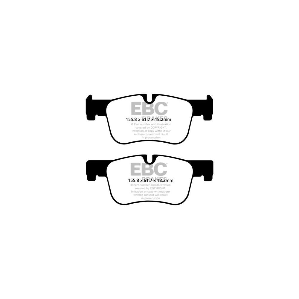 EBC Greenstuff 2000 Brake Pads 156.7mm x 61.7mm DP22143 - Front