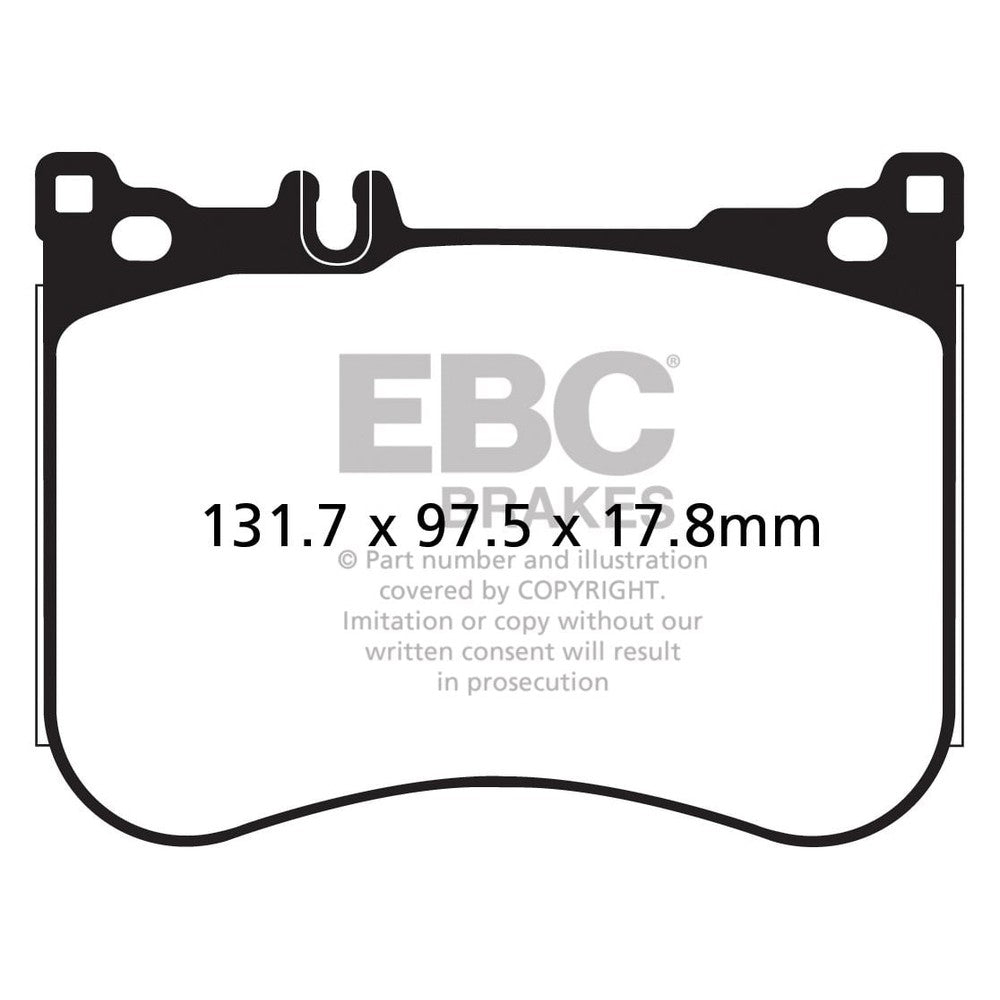 EBC Yellowstuff Brake Pads 131.7mm x 97.5mm DP42178R - Front