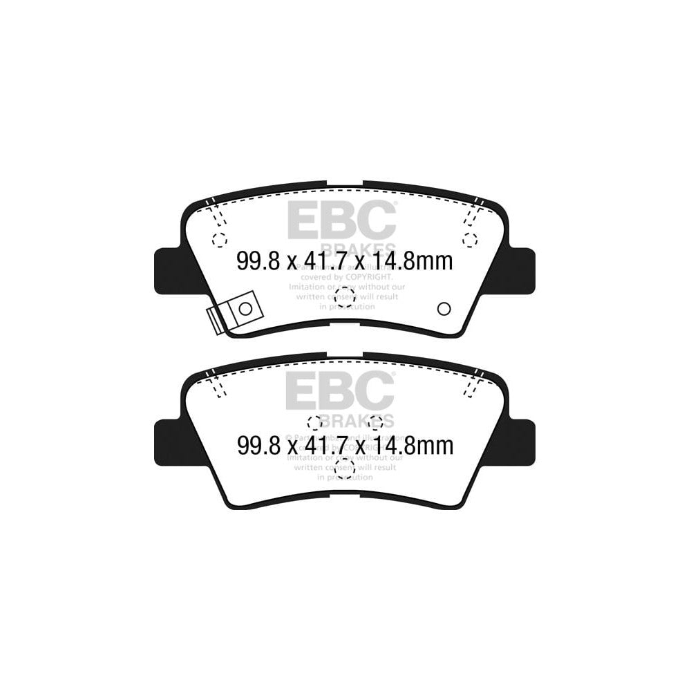 EBC Yellowstuff Brake Pads 99.8mm x 41.7mm DP42188R - Rear