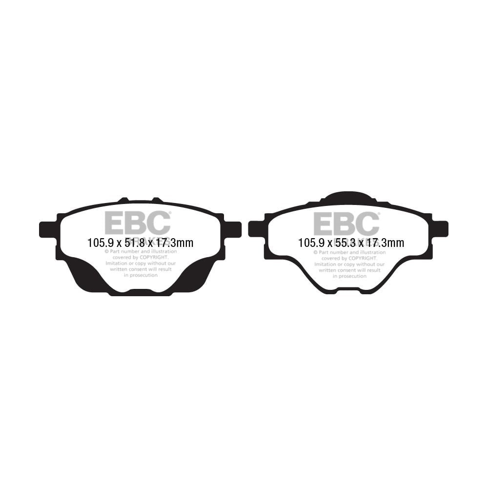 EBC Ultimax Brake Pads 105.9mm x 55.3mm DPX2197 - Rear