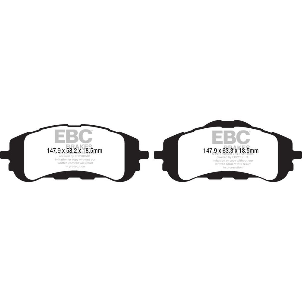 EBC Greenstuff 2000 Brake Pads 147.9mm x 63.3mm DP22200 - Front