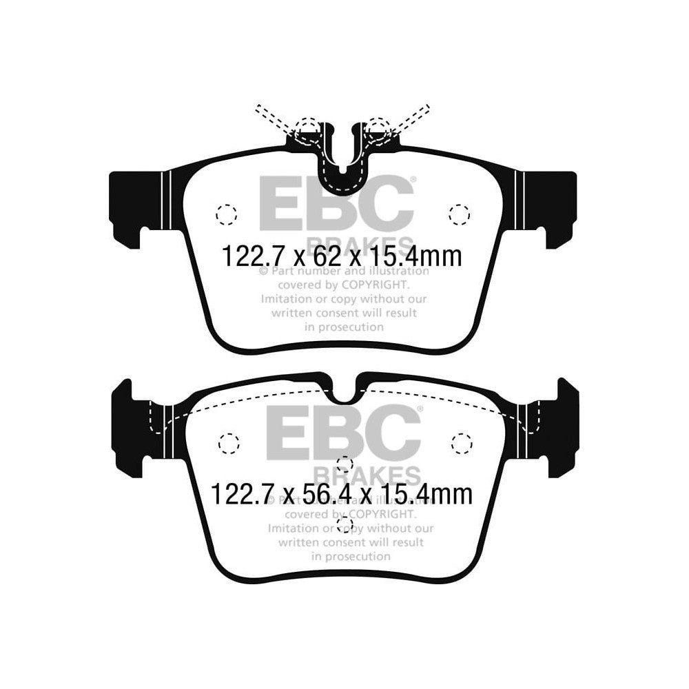 EBC Greenstuff 2000 Brake Pads 122.7mm x 56.4mm DP22215 - Rear