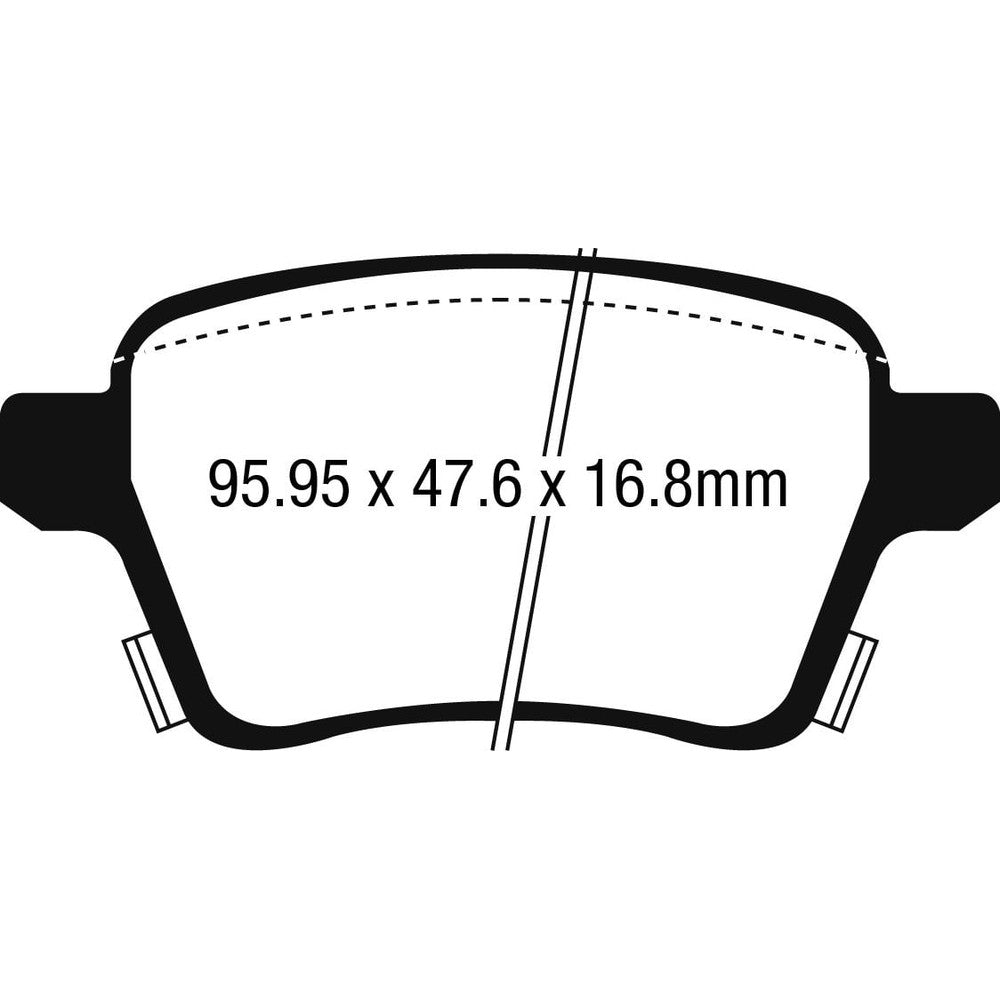 EBC Ultimax Brake Pads 95.95mm x 47.6mm DPX2250 - Rear