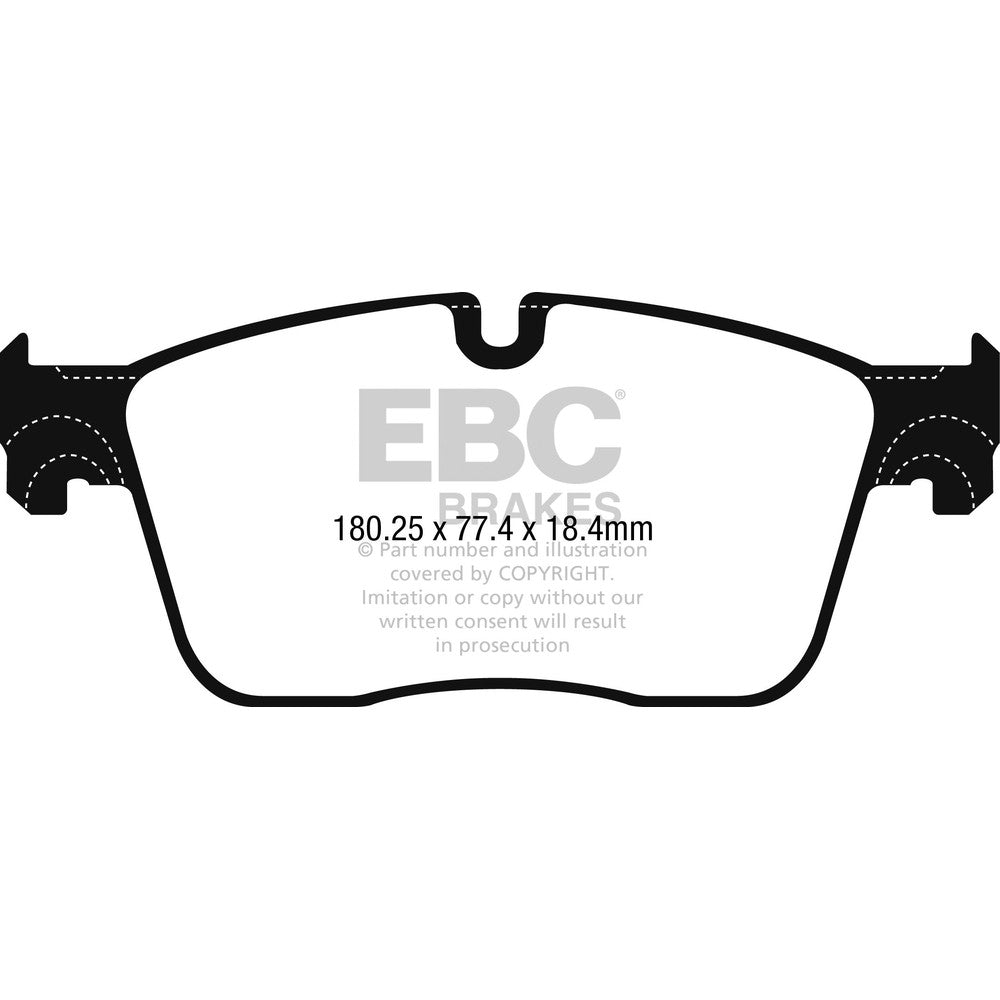 EBC Ultimax Brake Pads 180.25mm x 77.4mm DPX2253 - Front