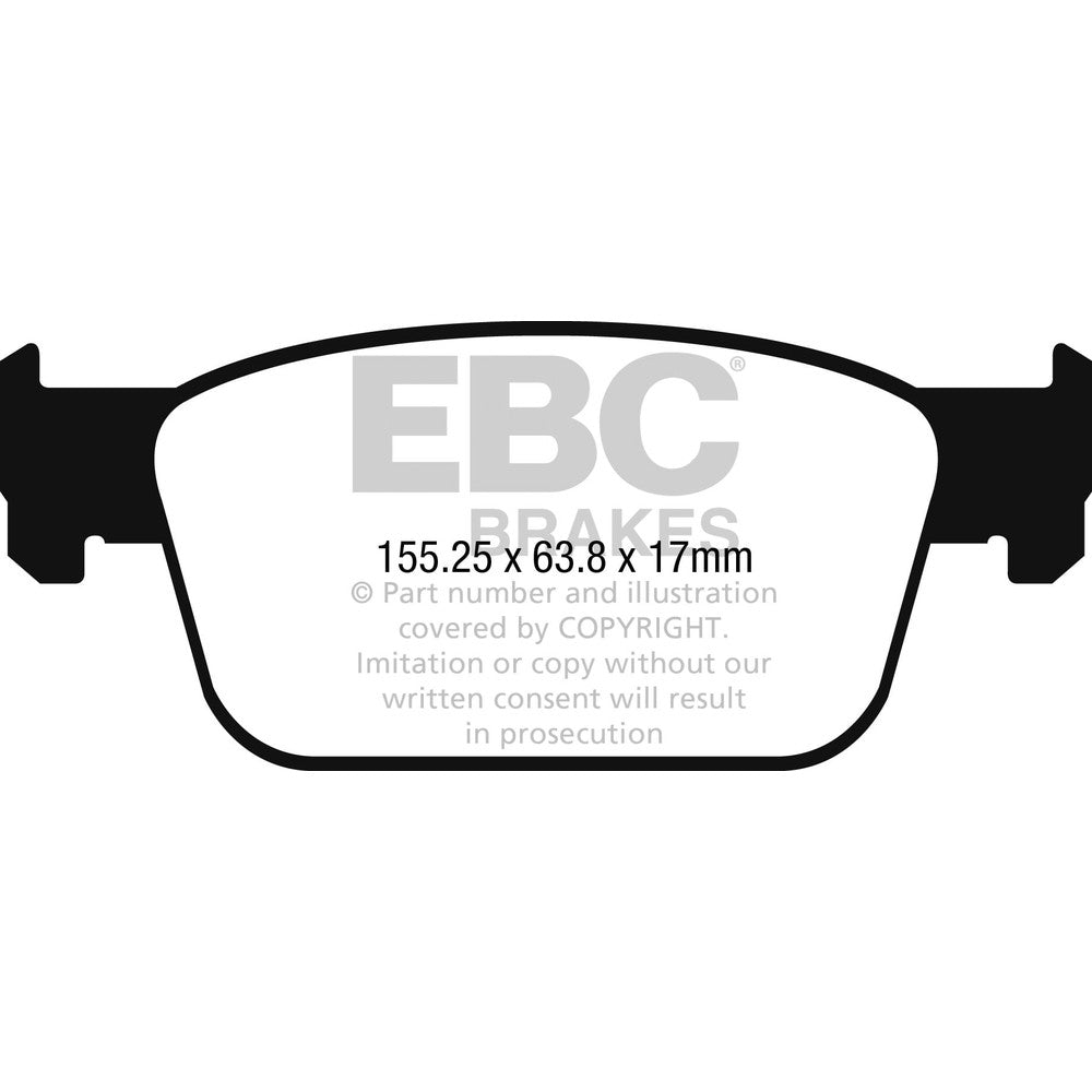 EBC Redstuff Brake Pads 155.25mm x 63.8mm DP32273C - Front